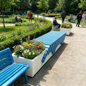 Fauteuils-lit d'extérieur durables et imperméables avec jardinières intégrées pour les places urbaines et les zones piétonnes - Product Image 5