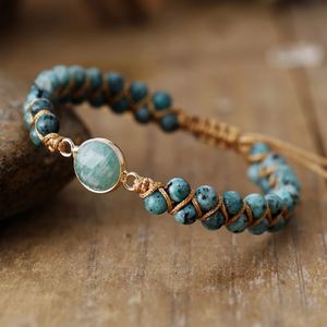 4mm African Turquoise <b>Bracelet</b> Spiritual ProtectionMeditation <b>Healing</b> Inner Peace Gift HandmadeGemstone Beaded Wrap <b>Bracelet</b> - Product Image 4