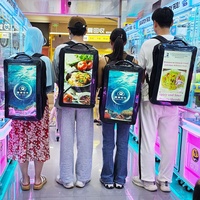 Sac à dos publicitaire Android 21,5 pouces, écran LCD portable, affichage numérique ambulant avec batterie