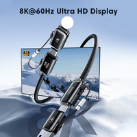 Toocki 240W haute puissance plusieurs Ports 40Gbps transfert de données 8K 60Hz affichage puce e-marqueur câble de charge tressé Durable