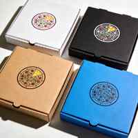 Boîte à pizza en papier jetable, impression de logo personnalisée, résistante, triple couche, ondulée, plusieurs tailles (6-18 pouces), prix bas, vente en gros
