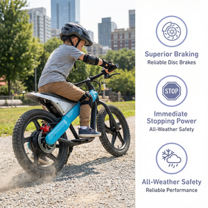 <span class=keywords><strong>Bicicleta</strong></span> Eléctrica Resistente de Aleación de Aluminio para Niños con 3 Velocidades y Freno de Disco, <span class=keywords><strong>Bicicleta</strong></span> Eléctrica Todoterreno para Niños para Paseos al Aire Libre - Product Image 5