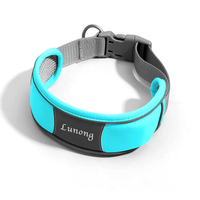 Collier pour chien de luxe en alliage d'acier inoxydable et nylon réfléchissant, rembourré et doublé, largeur 38 mm, avec boucle à ardillon – Nouveau design, vente chaude du fabricant