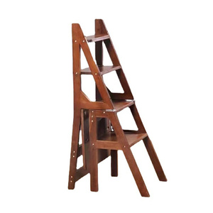 Tabouret multifonctionnel en bambou, mobilier de <span class=keywords><strong>bibliothèque</strong></span>, <span class=keywords><strong>échelle</strong></span> pliante à 4 marches pour adultes - Product Image 2