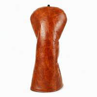 Housse de tête de club de golf OEM personnalisée, populaire, vintage, en PU grainé, résistante à l'eau, avec logo brodé, pour le sport