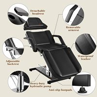Échantillon gratuit de haute qualité moderne en cuir marron 3/4 moteur Facial Spa lit réglable électrique fauteuil cosmétique pour salon de beauté