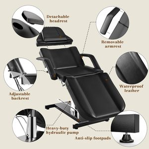 Échantillon gratuit de haute qualité moderne en cuir marron 3/4 moteur Facial Spa lit réglable électrique fauteuil cosmétique pour salon de beauté - Product Image 4