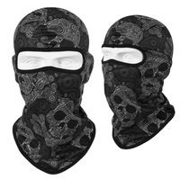 Masque unisexe noir cool tête de mort fantôme avec logo personnalisé, cagoule intégrale pour cyclisme, moto, CS, ski, 1 trou