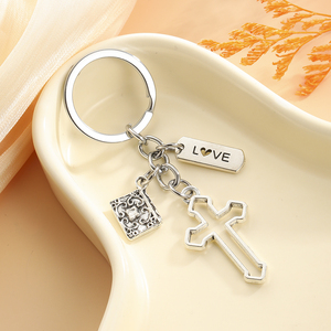 Porte-clés DIY avec pendentif croix de Jésus, livre, <span class=keywords><strong>Bible</strong></span>, bijoux, porte-clés de voiture, souvenir, cadeau - Product Image 2