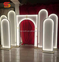 Arche lumineuse LED SMS pour extérieur, en métal, pour jardin, parc, portail, cadre de porte, support de toile de fond de mariage, décoration d'événements