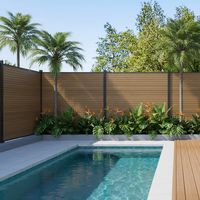 Clôture à lattes WPC pour la protection de la vie privée, cadre en aluminium, 1,80 m, design moderne, pour jardin et maison, facilement assemblable, couleur personnalisable, gaufrage 3D
