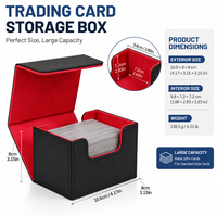 Arkeiliy pour boîte de rangement de cartes, 100 pochettes en cuir, capacité de 110+ cartes, étuis portables pour cartes Magic Commander et cartes à collectionner (Pack)