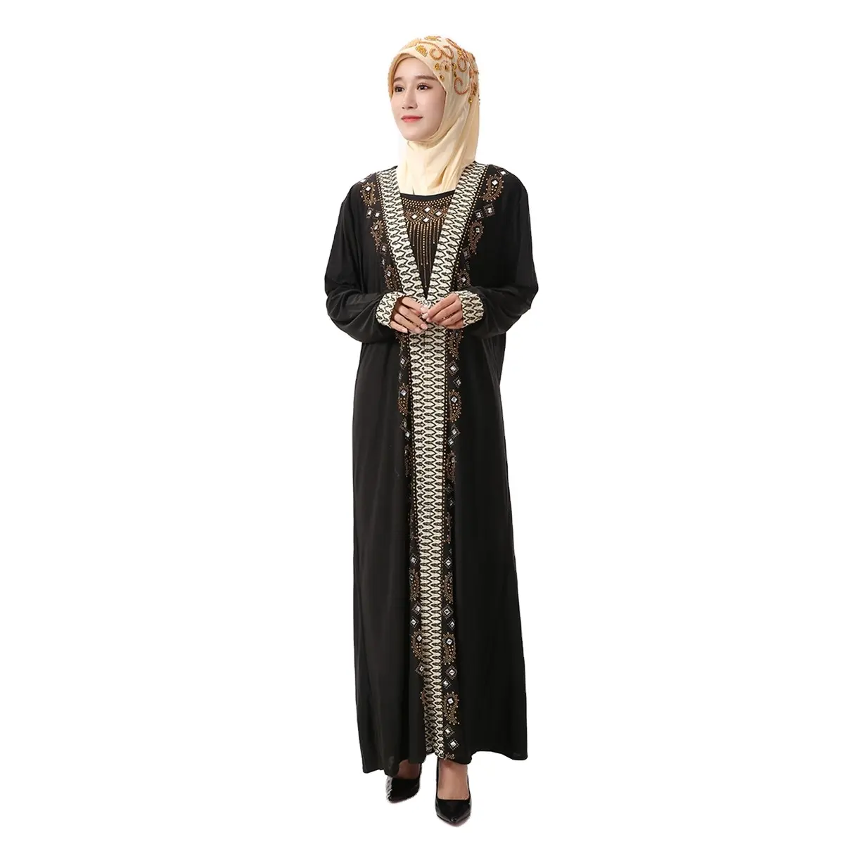 2022 New Design Traditional Muslim Women's Liturgical Dress Long Arabian Robe In Crystal Cotton And Ironed Islamic Dress