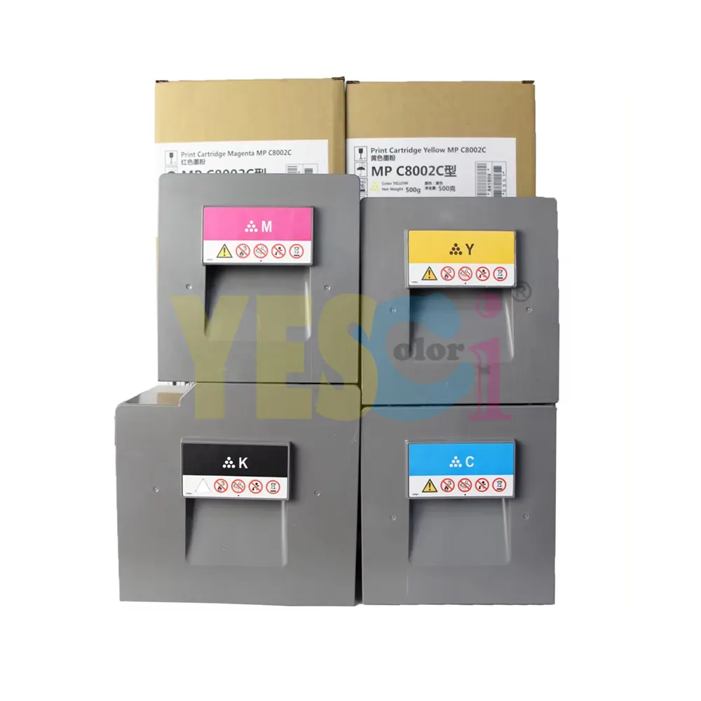 Oui-Usine de cartouches de toner colorées MPC6502 841780 Zhuhai pour Ricoh MP C6502 C6502sp 6502 MPC6502 MPC8002 avec poudre d'origine