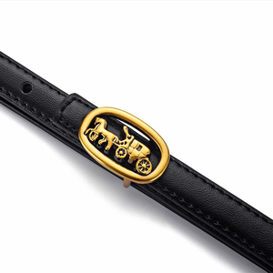 Cintura di nuova moda nero rosso marrone blu giallo pelle sottile cintura femminile per le donne - Product Image 5