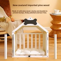 Offre Spéciale – Niche pour Animaux de Compagnie en Bois Massif, Luxe Moderne, pour Intérieur, Lit pour Chien, Nid pour Chat, Mobilier Écoresponsable, Motif Os, Toutes Saisons