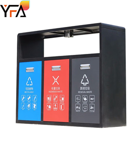 Ngoài Trời Thương Mại Gỗ Và Kim Loại Thùng Rác Có Thể Cho Thành Phố Đường Phố Và Công Viên 4 Trong <span class=keywords><strong>1</strong></span> Đường Phố Rác Bin Công Cộng Tái Chế Bin - Product Image 6