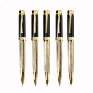 Nouveau stylo à bille en métal d'affaires de luxe haut de gamme stylo en métal gravé cadeau publicitaire stylo en or pour les entreprises