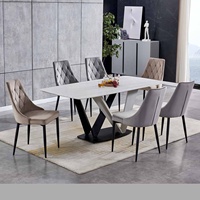 Housse de chaises de cuisine, siège doux, rembourrage gris avec dossier, pieds en métal, 1 pièce
