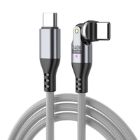 Cable de Datos USB-C de 240W, Carga Rápida de 5A, Transferencia de Datos de 480mbps, Conector Giratorio Tipo C, Cable Autoenrollable de Nailon Trenzado