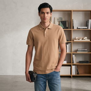 Chemises polo de golf décontractées à manches courtes en coton 100% avec logo brodé personnalisé pour hommes, uniforme de travail personnalisé OEM - Product Image 1