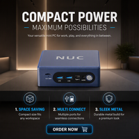 Nuevo PC de Formato Pequeño Intel N150 de Alto Rendimiento, 32 GB de RAM, 512 GB SSD, USB 3.2, LAN Gigabit, Win11 Pro, Juegos 4K, Oficina en Casa