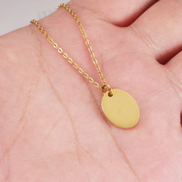 Pendentif ovale miniature personnalisé en acier inoxydable, chaîne de collier, bijoux vierges pour gravure laser
