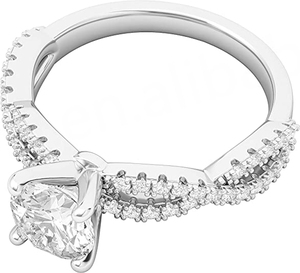 Anillo de Plata de Ley 925 con Moissanita de Corte Redondo Vintage, Engaste de Puntas y Certificación NGGC - Product Image 3