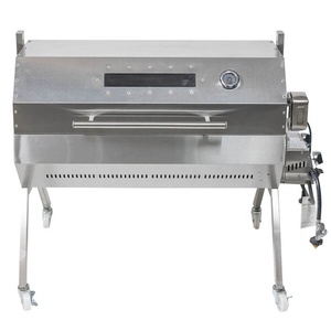 Broche à rôtir double combustible de 1000 mm, barbecue extérieur au gaz et au charbon de bois - Product Image 6