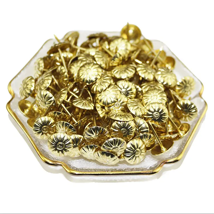 Kostenloser Versand Bronze Golden Silber <span class=keywords><strong>Messing</strong></span> Runde Hut Dekoration Möbel Stuhl Reiß nägel Nägel Sofa Metall knöpfe für Möbel