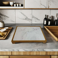 Égouttoir à vaisselle écologique moderne Youlike en bambou naturel et pierre de diatomite pour cuisine et table de salon