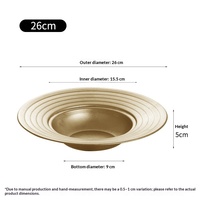 Assiette à pâtes en acier inoxydable de style coréen, design luxueux, élégant, moderne et minimaliste, compatible micro-ondes, pour restaurants.