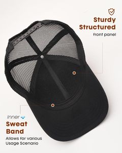 Casquette de baseball respirante style basique avec empiècements, protection solaire estivale, filet simple, protection solaire extérieure, casquette de chauffeur de camion - Product Image 4
