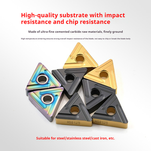 Cuchilla y herramienta de <span class=keywords><strong>torno</strong></span> de aleación de acero de tungsteno transfronteriza TNMG160404, triangular de doble cara para hierro fundido y acero inoxidable - Product Image 3