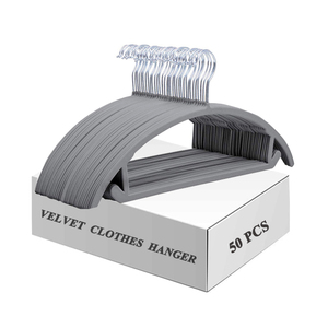 Venta caliente Percha de terciopelo con barra Precio más barato <span class=keywords><strong>Curva</strong></span> Percha flocada - Product Image 1