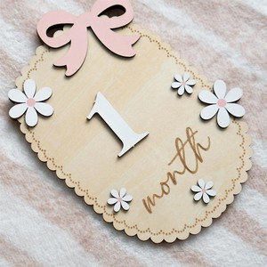 Décor de pépinière en nid d'abeille, accessoires de photographie nouveau-né, annonces de douche de bébé et de <span class=keywords><strong>naissance</strong></span> Cartes d'étape en bois pour bébé - Product Image 5