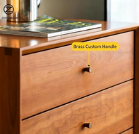 Commode haute en bois massif à bords surélevés, finition grain de noyer et chêne, 6 tiroirs, avec système de fixation à mortaise, pour chambre à coucher