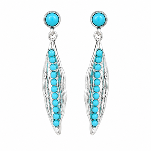 Nuovi Orecchini Pendenti a Forma di Pisello per Signore, Ornamenti per Orecchie con Contorno a Foglia in Stile Retrò e Letterario per Uso Quotidiano - Product Image 1
