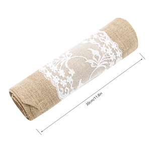 Elegant Jute Table Runners Burlap Lace Table Cloth Wedding <strong>Party</strong> Home Decoration Modern <strong>Tablecloth</strong> - Product Image 5