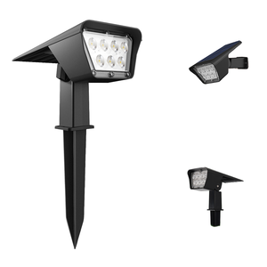 La cour actionnée <span class=keywords><strong>solaire</strong></span> noire extérieure de jardin de l'ABS LED allume IP65 imperméabilisent les projecteurs menés solaires de paysage - Product Image 1