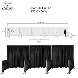 ستائر بوليستر سوداء حديثة وستائر للمعارض التجارية كشك عرض لوحات خلفية للمناسبات ديكورات مسرح حفلات الزفاف - Product Image 4