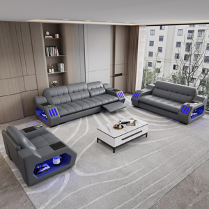 Canapé en <span class=keywords><strong>Cuir</strong></span> Véritable Italien Canapés de Luxe Ensemble de Canapés 7 Places Sectionnel d'Angle Modulaire Moderne Canapé de Salon en Forme de L - Product Image 5