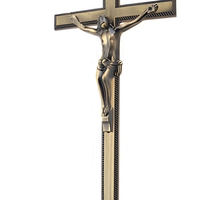 Accessoires de cercueil funéraire pour adultes de style européen, finition bronze antique de haute qualité, crucifix de Jésus