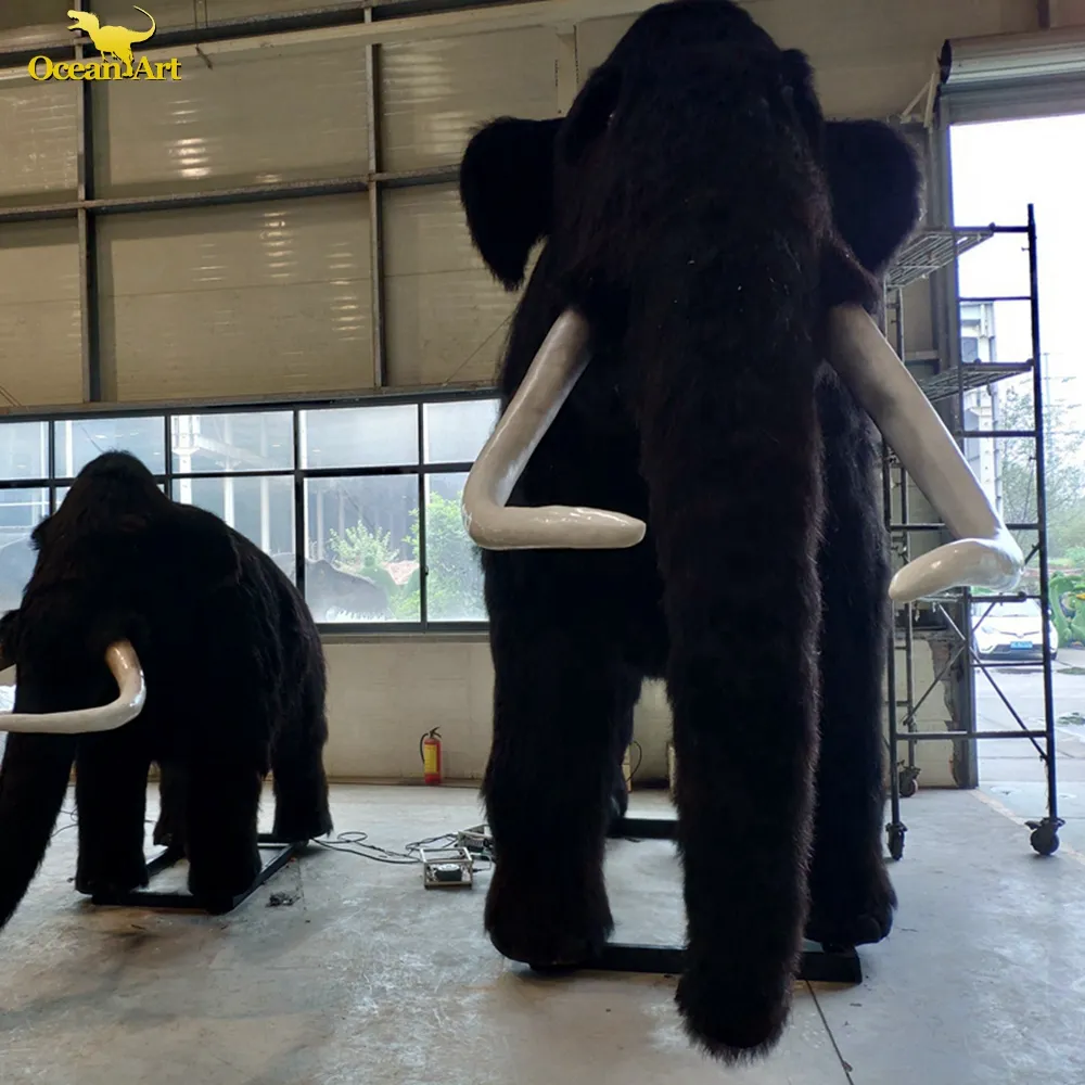 Hewan animatronik realistis model animatronik wooly mammoth untuk kebun binatang