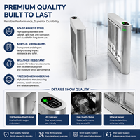 Barrière pivotante automatique intelligente en acier inoxydable, système de contrôle d'accès de sécurité avec reconnaissance faciale RFID