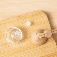 Flacon diffuseur de parfum et d'huiles essentielles en verre vide de 6 ml pour voiture, avec bouchon à vis en bois, MOQ 100 pièces