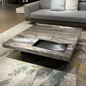 <span class=keywords><strong>Table</strong></span> <span class=keywords><strong>basse</strong></span> carrée en pierre de marbre, Design personnalisé - Product Image 1