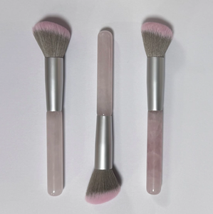 Herramientas de belleza brochas de jade de cuarzo rosa piedra natural al por mayor para maquillaje - Product Image 4