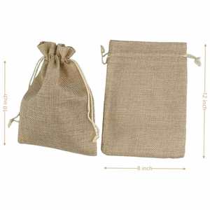 Wholesale Custom Shopping Drawstring Bags Reusable Custom <b>Gift</b> Packaging Jute Drawstring Bags with Custom LOGO - Product Image 3