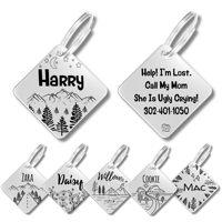 Pendentif Plaque Nominative Personnalisée en Acier Inoxydable Plaqué Or PVD avec Gravure de Bénédiction pour Chiens, Chats et Chiots – Collier d'Identification pour Animaux de Compagnie